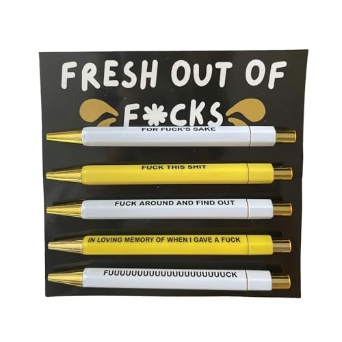 BABYVIVA Kugelschreiber, 5 Stück, einziehbar, inspirierender Kugelschreiber, schwarze Tinte, reibungslos, lustige Schreibstifte für Schule, Büro von BABYVIVA