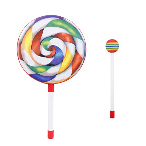 Buntes Lollipop Geformte Trommel Mit Drumstick Percussion Instrument Kids Hand Drum Music Teaching Aid Musical Toy Buntes Lollipop Geformte Trommel Mit Drumstick Percussion Instrument Kids Hand Drum Music Teaching Aid Musical Toy von BABYVIVA