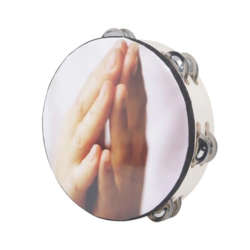 Doppelreihe Glocken Musical Instrument Hand Drum Hand Hold Tambourine Drum Bells Musikspielzeug Für Party von BABYVIVA