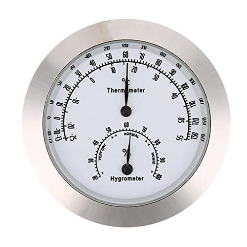 Feuchtigkeitstemperaturmesser Rundes Gitarrenthermometer Hygrometer Für Geige Und Gitarre (Gold Silber) von BABYVIVA