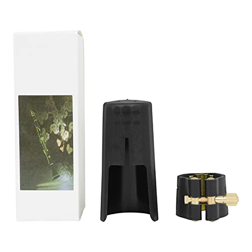 PU Leder Saxophon Ligature Clip Befestigungselement Mit Saxophon Mundstück Plastikkappe Altaxophon Klarinette Accessoire von BABYVIVA