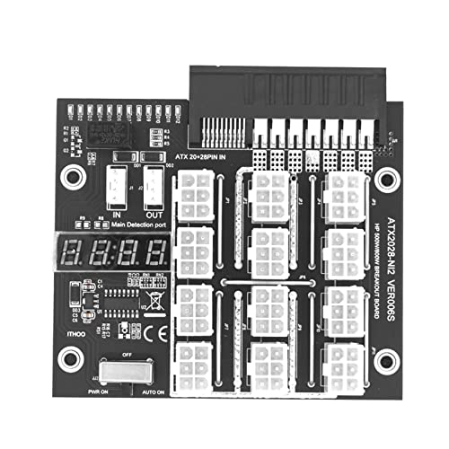 Voll kompatibles Upgrade-Modell-Server-Netzteil, 20 + 28 Pin auf 12 6-polige Grafikkarten-Power-Board, 12-Port-6P-Power-Display, GPU-Platine, 6-poliges Netzteil, Modulkarte, LED-Spannung von BABYVIVA