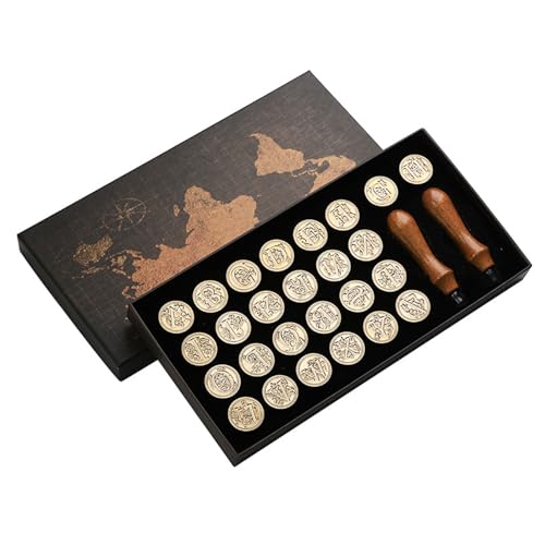 Wachssiegel Briefmarken Set 26 Buchstaben Versiegelung Wachsmarken Mit 2pcs Holzgriffe Wachsstempelkits Für Kartenumschläge Wachssiegel Briefmarken Set 26 Buchstaben Versiegelung Wachsmarken Mit 2pcs Holzgriffe Wachsstempelkits Für Kartenumschläge von BABYVIVA