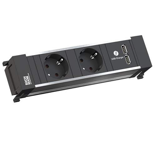 BACHMANN Alu Schuko-Steckdoseneinheit 2-fach mit 2-fach USB-Charger/Steckdosenleiste BACHMANN Alu Schuko-Steckdoseneinheit 2-fach mit 2-fach USB-Charger/Steckdosenleiste von Bachmann