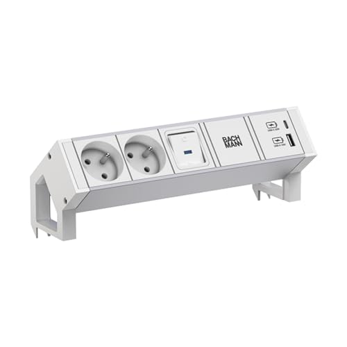 BACHMANN DESK2 ALU White 2xUTE 1xUSB A/C 22W 1xSchalter 0,2m BACHMANN DESK2 ALU White 2xUTE 1xUSB A/C 22W 1xSchalter 0,2m von Bachmann