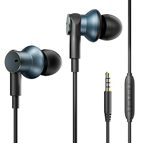 In Ear Kopfhörer kabel mit [Vier Lautsprechern], kabelgebundene High-Fidelity-Stereo-Ohrhörer mit Mikrofon, geräuschisolierende Kopfhörer mit 3,5-mm-Buchse für die meisten Smartphones, Tablets, PCs von BACKWIN