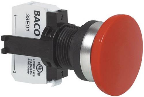 BACO L21AD01C Not-Aus-Schalter Frontring Kunststoff, verchromt 600V 10A 1 Öffner IP69K 1St. von BACO