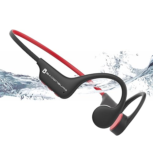 BADENBURG S3 Knochenschall Kopfhörer,Sport Kopfhörer IP68 Wasserdicht,Bluetooth 5.3,Kabellos,Open Ear Schwimmen Kopfhörer,32GB Speicher,MP3,Perfekt zum Schwimmen,Laufen,Radfahren(Schwarz) von BADENBURG