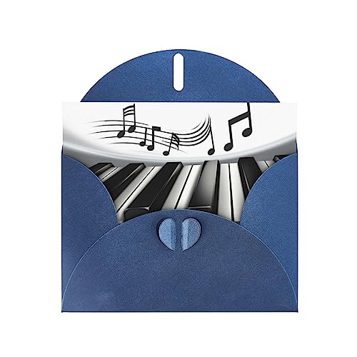 Bedruckte Grußkarte mit Klaviermusik-Symbol, mit Umschlägen, für alle Anlässe, farbige Schreibwaren-Grußkarten, 10,2 x 15,2 cm, Blau von BAFAFA