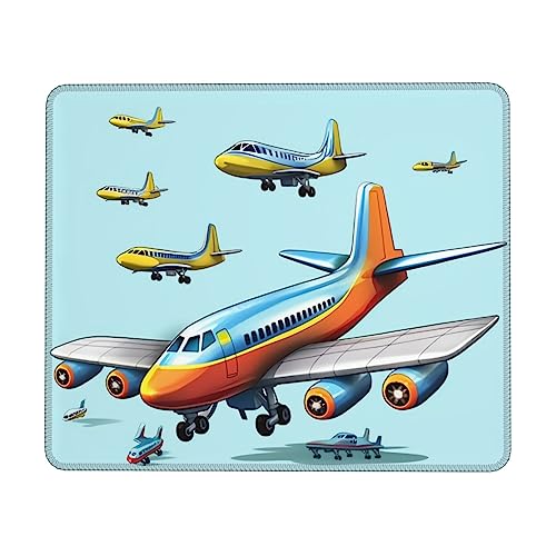 Mauspad mit Cartoon-Flugzeug-Motiv, mit rutschfester Gummiunterseite, Büro-Mauspad für Laptop, Gaming, Arbeit, PC, 25,4 x 30,5 cm Mauspad mit Cartoon-Flugzeug-Motiv, mit rutschfester Gummiunterseite, Büro-Mauspad für Laptop, Gaming, Arbeit, PC, 25,4 x 30,5 cm von BAFAFA