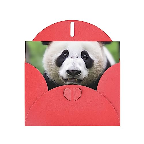 Niedlicher Pandabär bedruckte Grußkarte, Dankeskarte mit Umschlägen, für alle Anlässe, farbige Schreibwaren-Grußkarten, 10,2 x 15,2 cm, Rot von BAFAFA