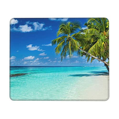 Romantisches Strand-Mauspad, Computer-Mauspad mit rutschfester Gummiunterseite, Büro-Mauspad für Laptop, Gaming, Arbeit, PC, 25,4 x 30,5 cm von BAFAFA