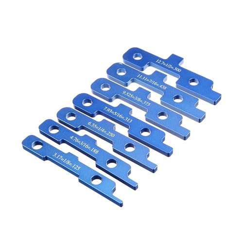 Endmaßsatz 7-teiliges Präzisions-Router-Tisch-Setup-Stangen Holzbearbeitungs-Aluminium-Setup-Block-Höhenmessgerät-Set Tischkreissägen-Zubehör Gehrungslehre-Werkzeug(7pc No Box) von BAFEIYA