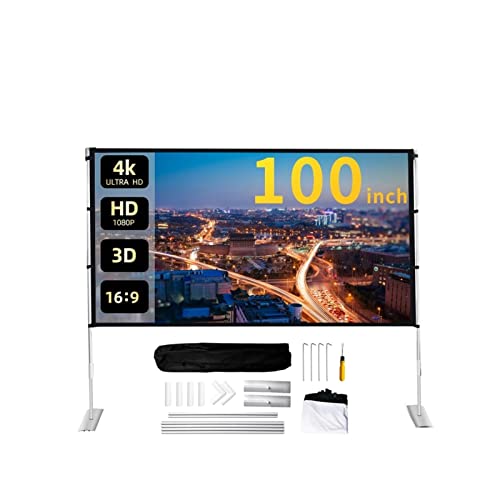 Projektionsleinwand 16: 9 Home-Projektor 100-Zoll-Außen-Anti-Licht- und Verstärkungsschutz-Faltbildschirm mit Halterungsvorhang Projektionsleinwand 16: 9 Home-Projektor 100-Zoll-Außen-Anti-Licht- und Verstärkungsschutz-Faltbildschirm mit Halterungsvorhang von BAFEIYA