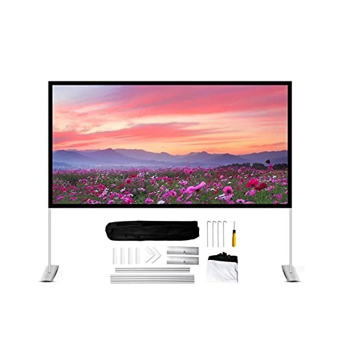 Projektionsleinwand 60 72-Zoll-Projektor 16: 9 Schutzbilder im Freien tragbarer Faltbarer Bildschirm nach Hause KTV Büro 3D HD. Projektionsregelung.(72 inch) von BAFEIYA