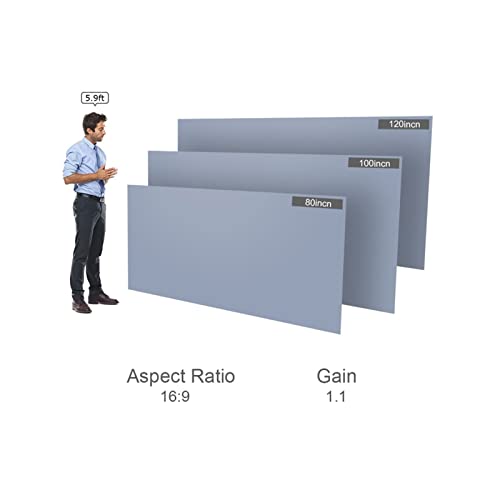 Projektionsleinwand 80-Zoll-beweglicher Projektor-Schirm HD 16: 9 Frameless Videoprojektionswand Faltbare Wand befestigte for Heimkino-Office-Filme(60 inch) von BAFEIYA