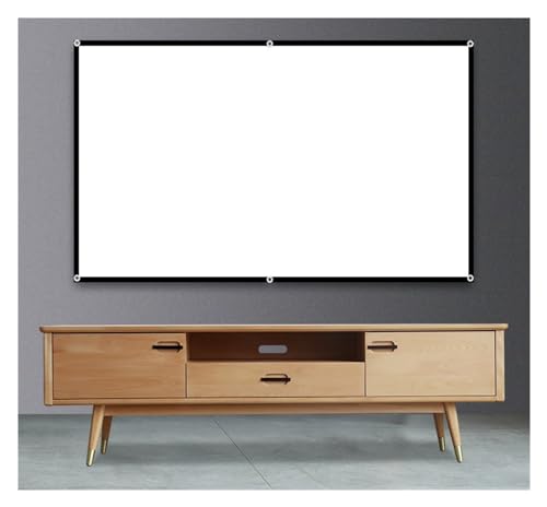 Projektionsleinwand Einfacher Vorhang, Heimprojektor-Vorhang, Faltbarer Projektionswand-Vorhang, 100 Zoll, 16:9 (Breite 2,2 x Höhe 1,23) Meter von BAFEIYA