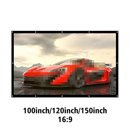 Projektionsleinwand Portable 100 120 150-Zoll-Projektionsschirm 3D HD. Wandmontierter Projektor-Bildschirm Leinwand 16: 9 White Screen Home Theater Film(100 inch) von BAFEIYA