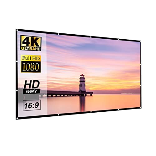 Projektionsleinwand Projektor-Bildschirme 16: 9 Proyector 60 72 84 120 150 Incht Smart Home Outdoor KTV Büro tragbarer einfacher Vorhangprojektion(30 inch) von BAFEIYA
