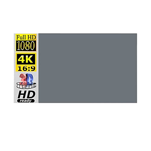Projektionsleinwand Projektorvorhang 16: 9 Anti-Licht-Bildschirm 30 72 84 92 100 106 120 130 133 Zoll Home Outdoor Office Portable 3D HD(50 inch) von BAFEIYA