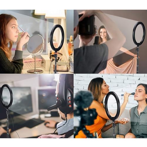 10 Stufen Helligkeit 360 ° Multi-Winkel-Beleuchtungsringlicht mit Telefonhalter und Fernauslöser für Fotografie, Video, Make-up-Fülllicht mit Stativständer, USB-betrieben, Vielseitiger Gebrauch (26CM) 10 Stufen Helligkeit 360 ° Multi-Winkel-Beleuchtungsringlicht mit Telefonhalter und Fernauslöser für Fotografie, Video, Make-up-Fülllicht mit Stativständer, USB-betrieben, Vielseitiger Gebrauch (26CM) von BAFOVY