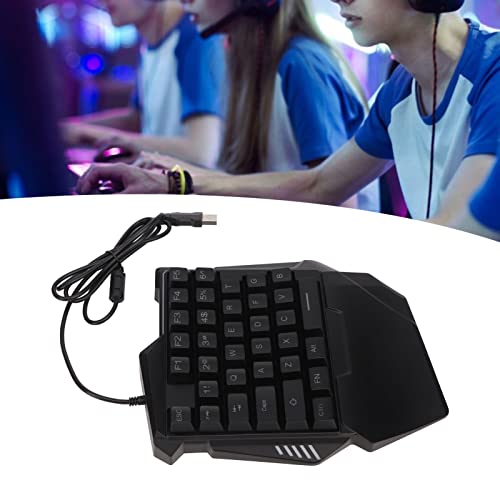 35 -Tasten Gaming -Tastatur, RGB Backit Ligit Stille USB Kabel -Ergonomic One Handed Gaming -Tastatur mit Handgelenksruhe für PC von BAFOVY