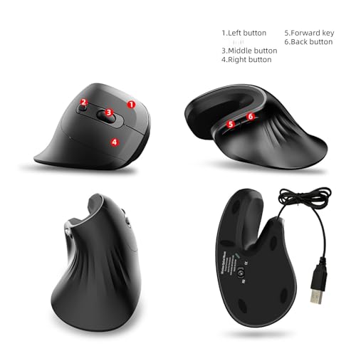 BAFOVY Ergonomische Vertikale Maus, 3200DPI Einstellbare Optische Maus mit Stillen Switch-Design, für Computer-Laptop-PC, Starke Kompatibilität, Hochwertige Materialien, Vielseitige Verwendung mit BAFOVY Ergonomische Vertikale Maus, 3200DPI Einstellbare Optische Maus mit Stillen Switch-Design, für Computer-Laptop-PC, Starke Kompatibilität, Hochwertige Materialien, Vielseitige Verwendung mit von BAFOVY