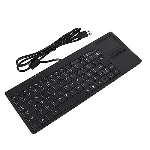 BAFOVY Wired Tastatur, USB Touchpad-Tastatur-Design, 86-Key-Tragbare Tastatur mit Integriertem Touchpad und Hub-Port, Anti-Schlupf-Matte, Stabil und Einfach von BAFOVY
