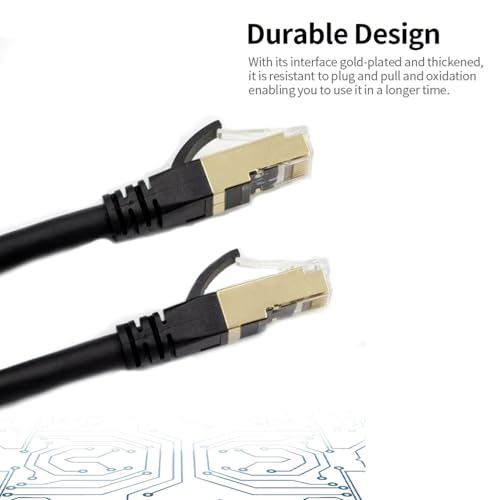 CAT 8 Ethernet -Kabel, 40 Gbit/S 2000 MHz Hochgeschwindigkeitsnetzwerkkabel, Breite Kompatibilität, Stabile, Effiziente Abschirmung, Design, Ideal für Laptops, Desktops, Router, (#2) von BAFOVY