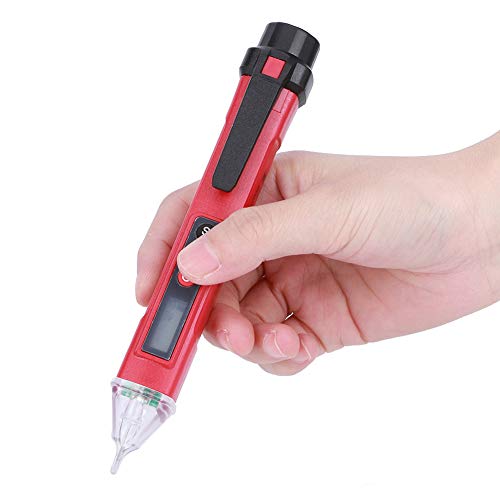 Digitalspannungsdetektor -Teststift, Einstellbare Empfindlichkeit und Automatisches Abschalten mit LCD -Bildschirm und Taschenlampe für Elektrische Tests, Spannungstester, (rot und Schwarz) von BAFOVY