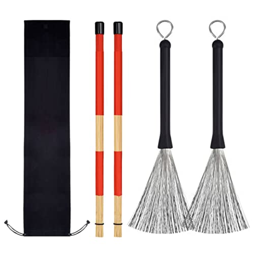 Drumstick -Set, Flexible Einstellung Edelstahl -Drum Drahtbürsten mit Drumstick, für Jugendrockbänder und Schlagzeuger, Einfach zu Bedienen und Lagern Drumstick -Set, Flexible Einstellung Edelstahl -Drum Drahtbürsten mit Drumstick, für Jugendrockbänder und Schlagzeuger, Einfach zu Bedienen und Lagern von BAFOVY