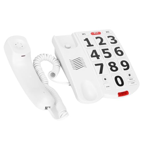 Großes Festnetzhelandelefon mit Super Lauten Klingeltönen, Einfacher Betrieb, SOS -Dial für Senioren, Großes Telefon, ältere Menschen Großes Festnetzhelandelefon mit Super Lauten Klingeltönen, Einfacher Betrieb, SOS -Dial für Senioren, Großes Telefon, ältere Menschen von BAFOVY