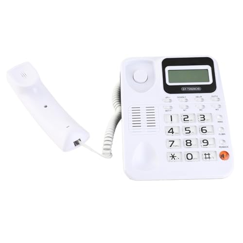 Kabelgebundenes Telefon, Dual -Schnitt -Kabel Telefon, Taschenrechnerdesign, für Anrufaufzeichnungen und ID Funktionen (White) von BAFOVY
