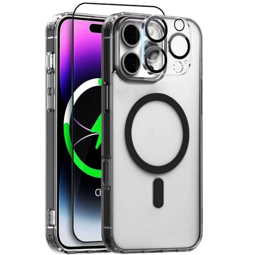 BAFUGU 3 in 1 Handyhülle für iPhone 16 Pro Hülle Kompatibel mit MagSafe Militärstandard Rundumschutz Handyhülle Case mit Panzerfolie und Kameraschutz Militärnorm Kratzresistente Rückseite-Schwarz BAFUGU 3 in 1 Handyhülle für iPhone 16 Pro Hülle Kompatibel mit MagSafe Militärstandard Rundumschutz Handyhülle Case mit Panzerfolie und Kameraschutz Militärnorm Kratzresistente Rückseite-Schwarz von BAFUGU