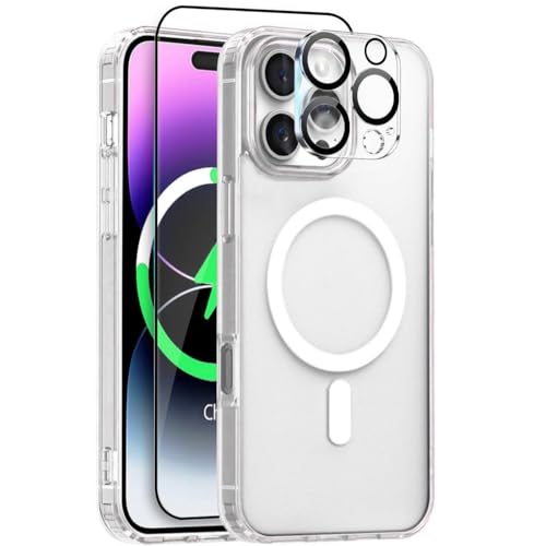 BAFUGU 3 in 1 Handyhülle für iPhone 16 Pro Hülle Kompatibel mit MagSafe Militärstandard Rundumschutz Handyhülle Case mit Panzerfolie und Kameraschutz Militärnorm Kratzresistente Rückseite-Transparente BAFUGU 3 in 1 Handyhülle für iPhone 16 Pro Hülle Kompatibel mit MagSafe Militärstandard Rundumschutz Handyhülle Case mit Panzerfolie und Kameraschutz Militärnorm Kratzresistente Rückseite-Transparente von BAFUGU