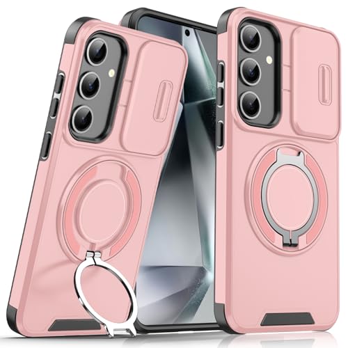 BAFUGU Hülle für Samsung Galaxy S25 Plus/Samsung Galaxy S24 Plus Handyhülle Kompatibel mit MagSafe mit Schiebbarer Kameraschutz und 360 Grad Ring Stand Militär Stoßfeste Schutzhülle-Roségold BAFUGU Hülle für Samsung Galaxy S25 Plus/Samsung Galaxy S24 Plus Handyhülle Kompatibel mit MagSafe mit Schiebbarer Kameraschutz und 360 Grad Ring Stand Militär Stoßfeste Schutzhülle-Roségold von BAFUGU