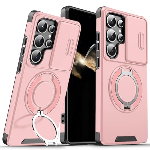 BAFUGU Hülle für Samsung Galaxy S25 Ultra Handyhülle Robuste Stoßfeste Schutzhülle mit Schiebbarer Kameraschutz und 360 Grad Ring Stand Militär Stoßfeste Anti Kratzer Silikon Schutzhülle-Roségold BAFUGU Hülle für Samsung Galaxy S25 Ultra Handyhülle Robuste Stoßfeste Schutzhülle mit Schiebbarer Kameraschutz und 360 Grad Ring Stand Militär Stoßfeste Anti Kratzer Silikon Schutzhülle-Roségold von BAFUGU