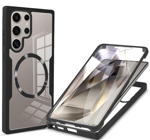 BAFUGU Hülle für Samsung Galaxy S25 Ultra Hülle 360 Grad Ganzkörper Handyhülle Kompatibel mit MagSafe mit Eingebautem Displayschutz Stoßfeste Transparent Schutzhülle-Schwarz BAFUGU Hülle für Samsung Galaxy S25 Ultra Hülle 360 Grad Ganzkörper Handyhülle Kompatibel mit MagSafe mit Eingebautem Displayschutz Stoßfeste Transparent Schutzhülle-Schwarz von BAFUGU