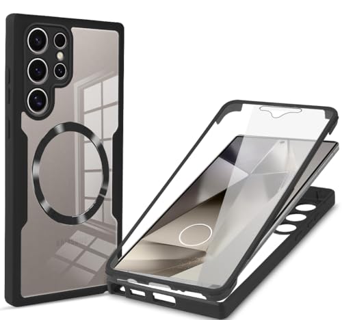 BAFUGU Hülle für Samsung Galaxy S25 Ultra Hülle 360 Grad Ganzkörper Handyhülle Kompatibel mit MagSafe mit Eingebautem Displayschutz Stoßfeste Transparent Schutzhülle-Schwarz BAFUGU Hülle für Samsung Galaxy S25 Ultra Hülle 360 Grad Ganzkörper Handyhülle Kompatibel mit MagSafe mit Eingebautem Displayschutz Stoßfeste Transparent Schutzhülle-Schwarz von BAFUGU