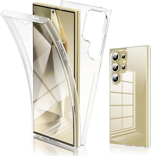 BAFUGU Hülle für Samsung Galaxy S25 Ultra Hülle 360 Grad Handyhülle Militärnorm Schutz, vergilbungsbeständig, mit Eingebautem Displayschutz Stoßfest Bumper Transparent Case-Klar von BAFUGU