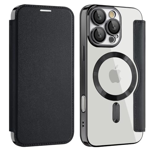 BAFUGU Hülle für iPhone 16 Pro Klapphülle, Kompatibel mit Mag-Safe Kartenfach PU Leder Anti-Kratzer Handyhülle mit RFID-Sperre Schutzhülle Transparent Flip Case Cover für iPhone 16 Pro-Black BAFUGU Hülle für iPhone 16 Pro Klapphülle, Kompatibel mit Mag-Safe Kartenfach PU Leder Anti-Kratzer Handyhülle mit RFID-Sperre Schutzhülle Transparent Flip Case Cover für iPhone 16 Pro-Black von BAFUGU