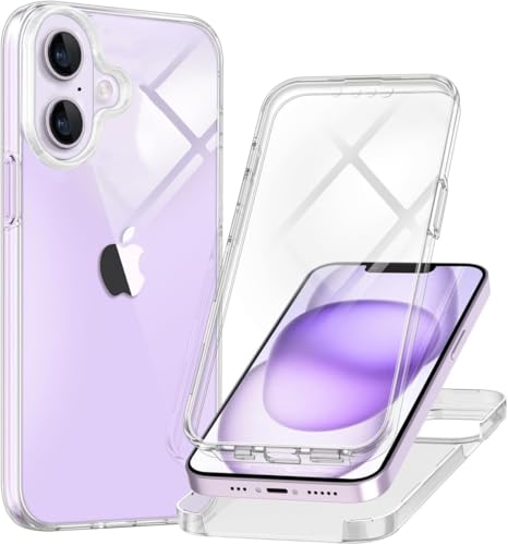 BAFUGU Kompatibel mit iPhone 16 Hülle 360 Grad Handyhülle Militärnorm Schutz, vergilbungsbeständig, mit Eingebautem Displayschutz Stoßfest Bumper Transparent Case für iPhone 16, Klar BAFUGU Kompatibel mit iPhone 16 Hülle 360 Grad Handyhülle Militärnorm Schutz, vergilbungsbeständig, mit Eingebautem Displayschutz Stoßfest Bumper Transparent Case für iPhone 16, Klar von BAFUGU