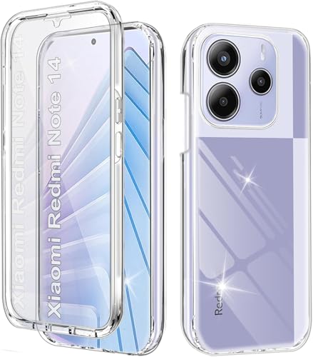 BAFUGU Kompatibel mit Xiaomi Redmi Note 14 5G Hülle 360 Grad Handyhülle, vergilbungsbeständig, mit Eingebautem Displayschutz Stoßfest Bumper Transparent Case für Xiaomi Redmi Note 14-Klar BAFUGU Kompatibel mit Xiaomi Redmi Note 14 5G Hülle 360 Grad Handyhülle, vergilbungsbeständig, mit Eingebautem Displayschutz Stoßfest Bumper Transparent Case für Xiaomi Redmi Note 14-Klar von BAFUGU