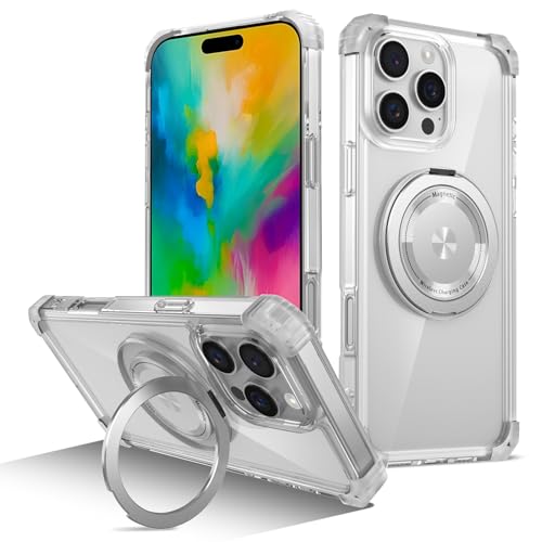 BAFUGU Magnetisch Hülle für iPhone 16 Pro Max Handyhülle, Kompatibel mit MagSafe, 360° Magnetischer Ring Ständer Hülle, Schutzhülle TPU Schock Stoßfester Stoßfänger Dünn Case-Transparent BAFUGU Magnetisch Hülle für iPhone 16 Pro Max Handyhülle, Kompatibel mit MagSafe, 360° Magnetischer Ring Ständer Hülle, Schutzhülle TPU Schock Stoßfester Stoßfänger Dünn Case-Transparent von BAFUGU