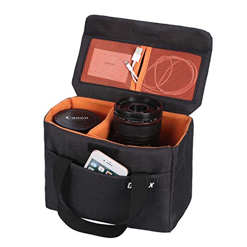 BAGTECH DSLR SLR Kameratasche Stoßfeste Kameratasche mit abnehmbaren Trennwänden für Nikon Canon Fuji Olympus Sony (Schwarz) von BAGTECH