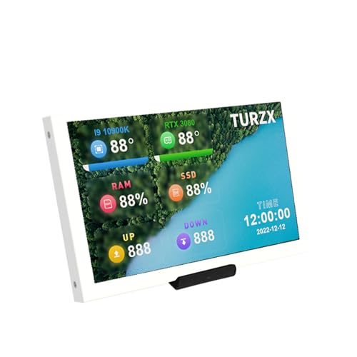 BAHJKASD 12,7 cm IPS-USB-C-Bildschirm, 800 x 480, IPS-LCD-Bildschirm, Temperaturmonitor für CPU-Monitor, GPU-Lüfter, Computerzubehör, automatische Bildschirmabschaltung von BAHJKASD