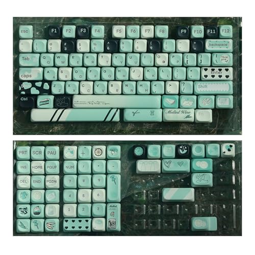 BAHJKASD Fantasy Color Englische Tastenkappen 131-teiliges Set Farbsublimation Für GMK67 81 87 Die Meisten Mechanischen Tastaturen von BAHJKASD