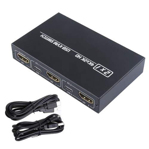 BAHJKASD Plug and Play-2-Port HDTV Umschalter Mit HDCP 1.4 USB Hubs Unterstützung Für Überwachungen Hosts Gemeinsame Tastaturen Mäuse von BAHJKASD