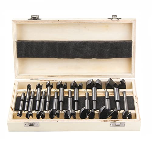 BAIDETS Forstnerbohrer Set 15tlg für Holz - Forstner Bohrer Satz, Holzbohrer Set Ø10-50mm, Forstner Bits mit Rundschaft von BAIDETS