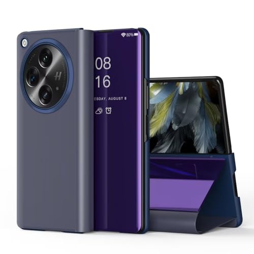 BAIDIYU Handyhülle für OnePlus Open, Spiegelseitige Smart Flip Schutzhülle, Voller Schutz, Hülle für OnePlus Open Handy Schutzhülle..(Lila) von BAIDIYU
